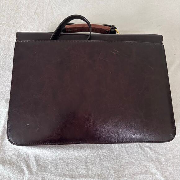 Vintage Bellerose Organizer Bag Brown Briefcase Laptop Messenger Portfolio Bag - Picture 4 of 12